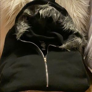 Love 💗brand sweatshirt poncho w/faux fur trim